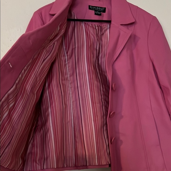 Dialogue Leather Pink Blazer with Tailored Fit - Picture 2 of 4